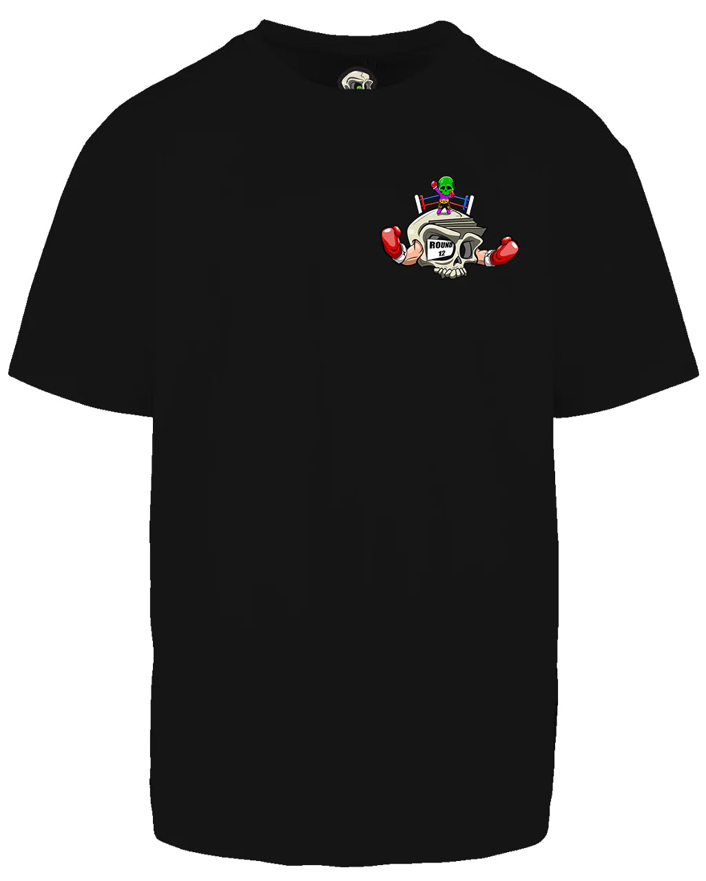 Boxing Skull Left Breast Oversized T-Shirt