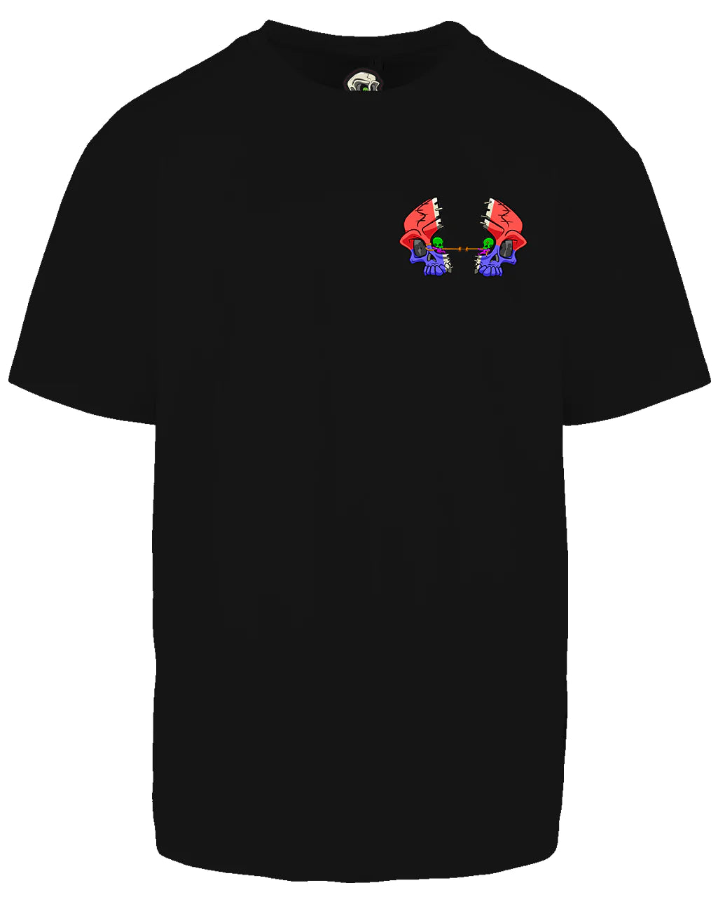 BPD Skull Left Breast Oversized T-Shirt / Mental Health Awareness