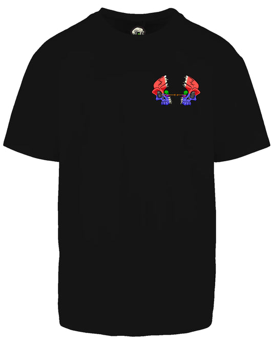BPD Skull Left Breast Oversized T-Shirt / Mental Health Awareness