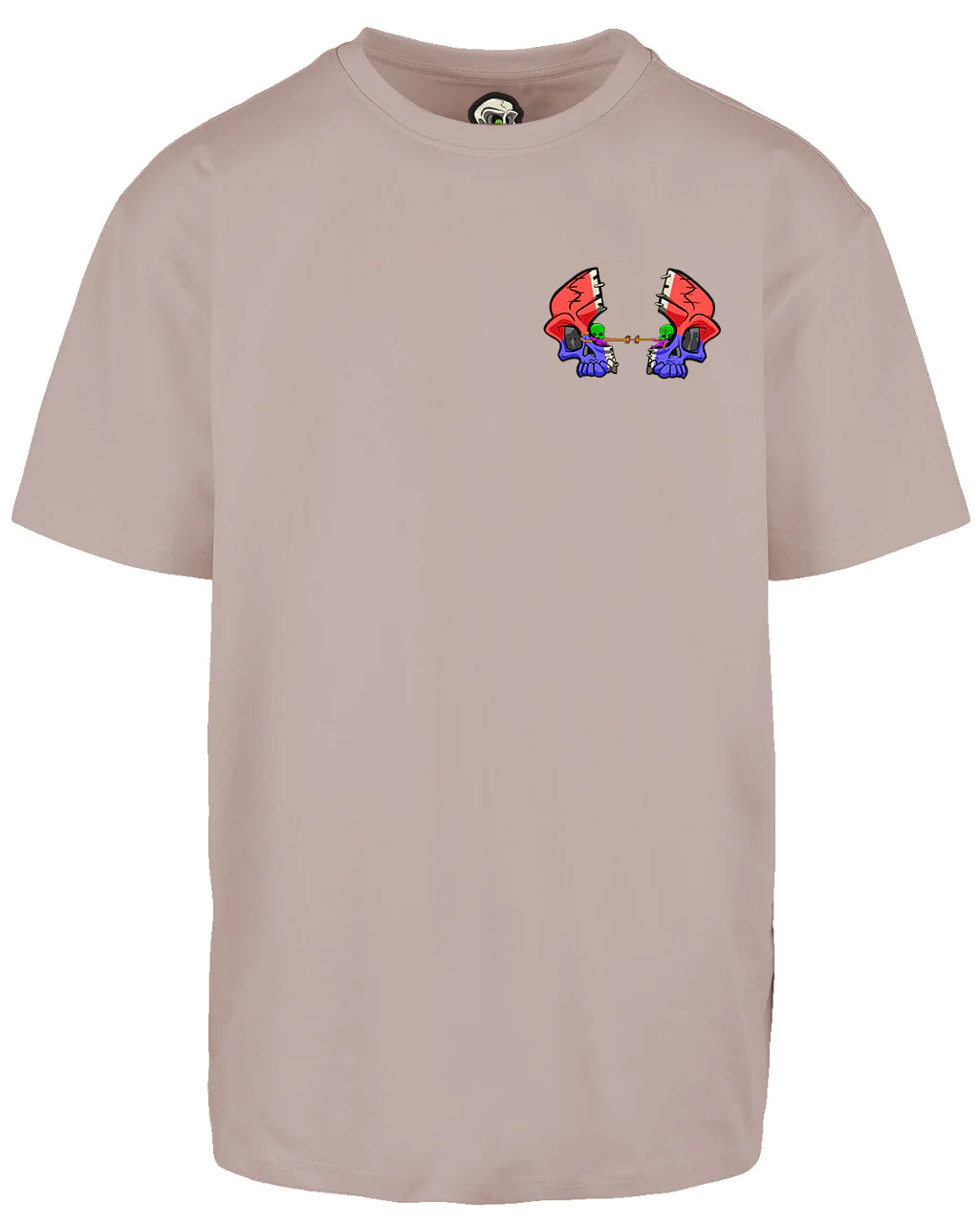 BPD Skull Left Breast Oversized T-Shirt / Mental Health Awareness