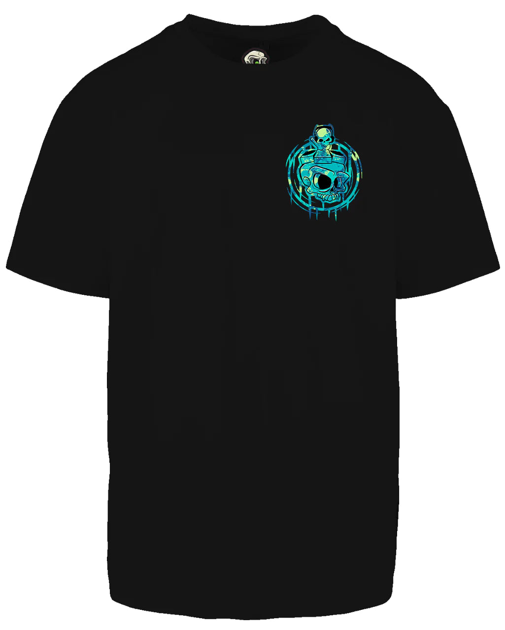 DJ Skull Left Breast Oversized T-Shirt / Mental Health Awareness