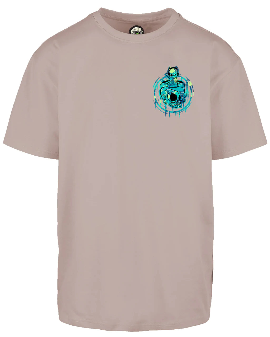 DJ Skull Left Breast Oversized T-Shirt / Mental Health Awareness