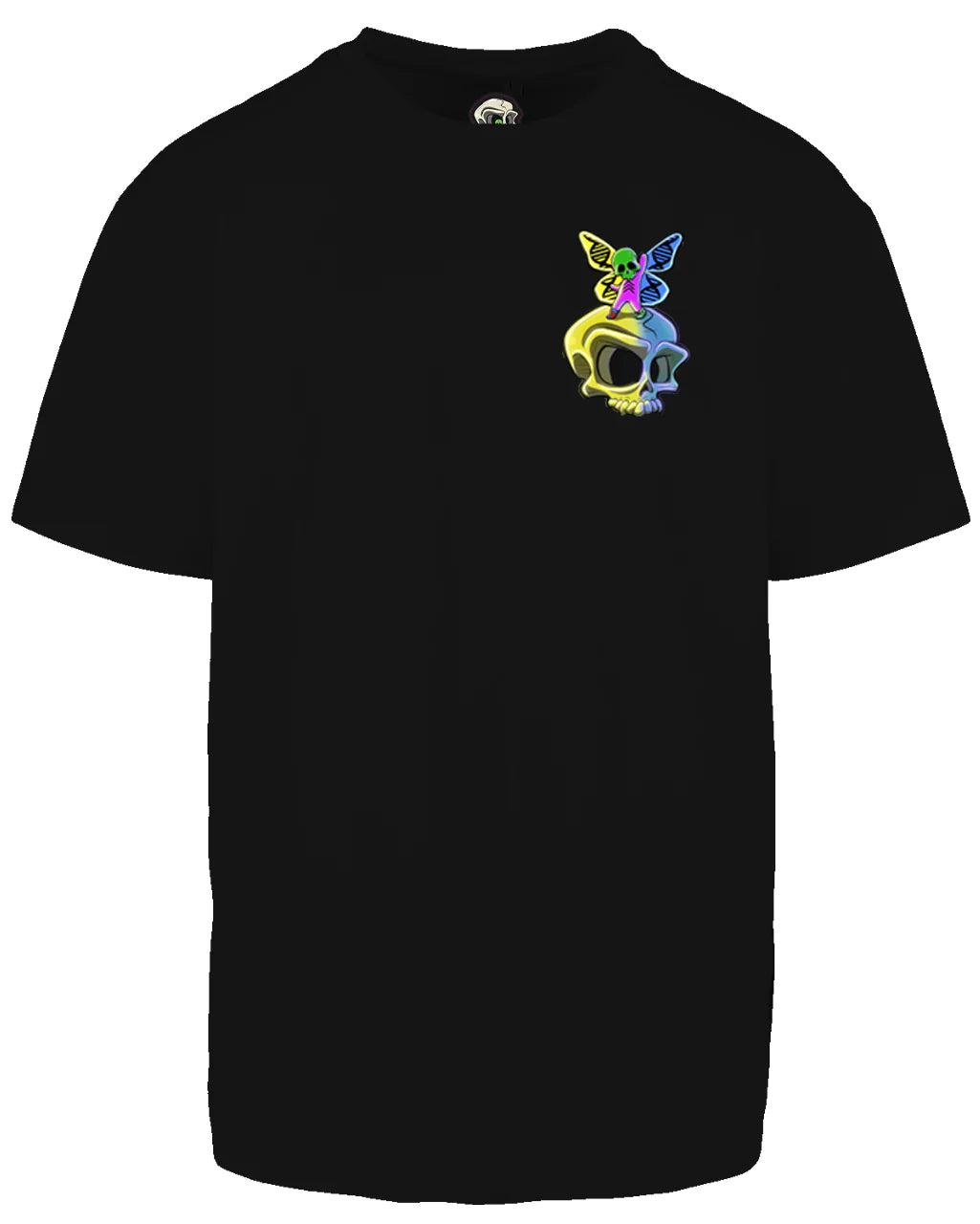 Down syndrome Skull Left Breast Oversized T-Shirt / Mental Health Awareness