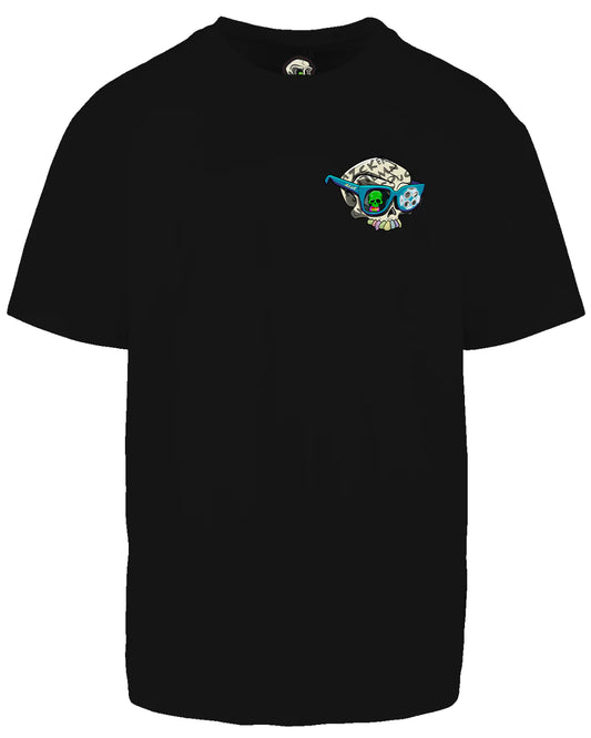 Dyslexia Skull Left Breast Oversized T-Shirt / Mental Health Awareness