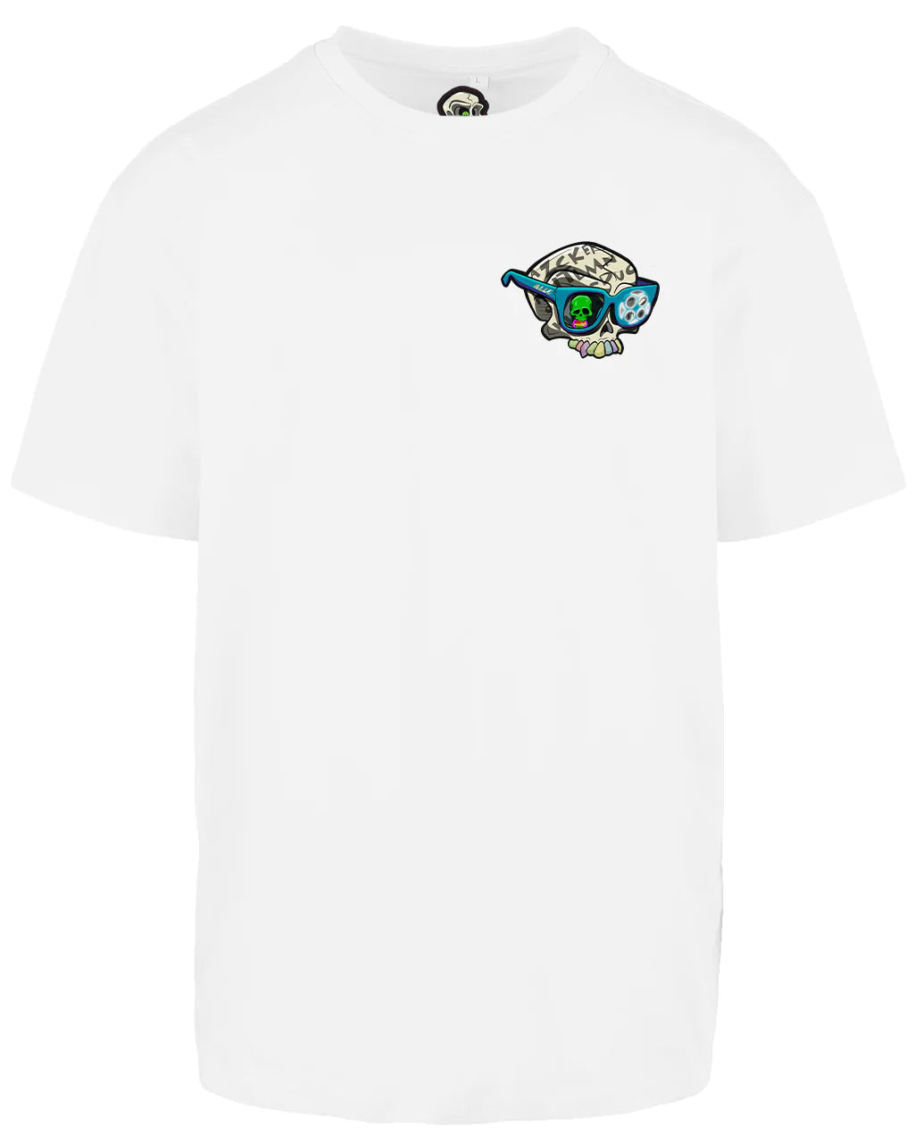 Dyslexia Skull Left Breast Oversized T-Shirt / Mental Health Awareness