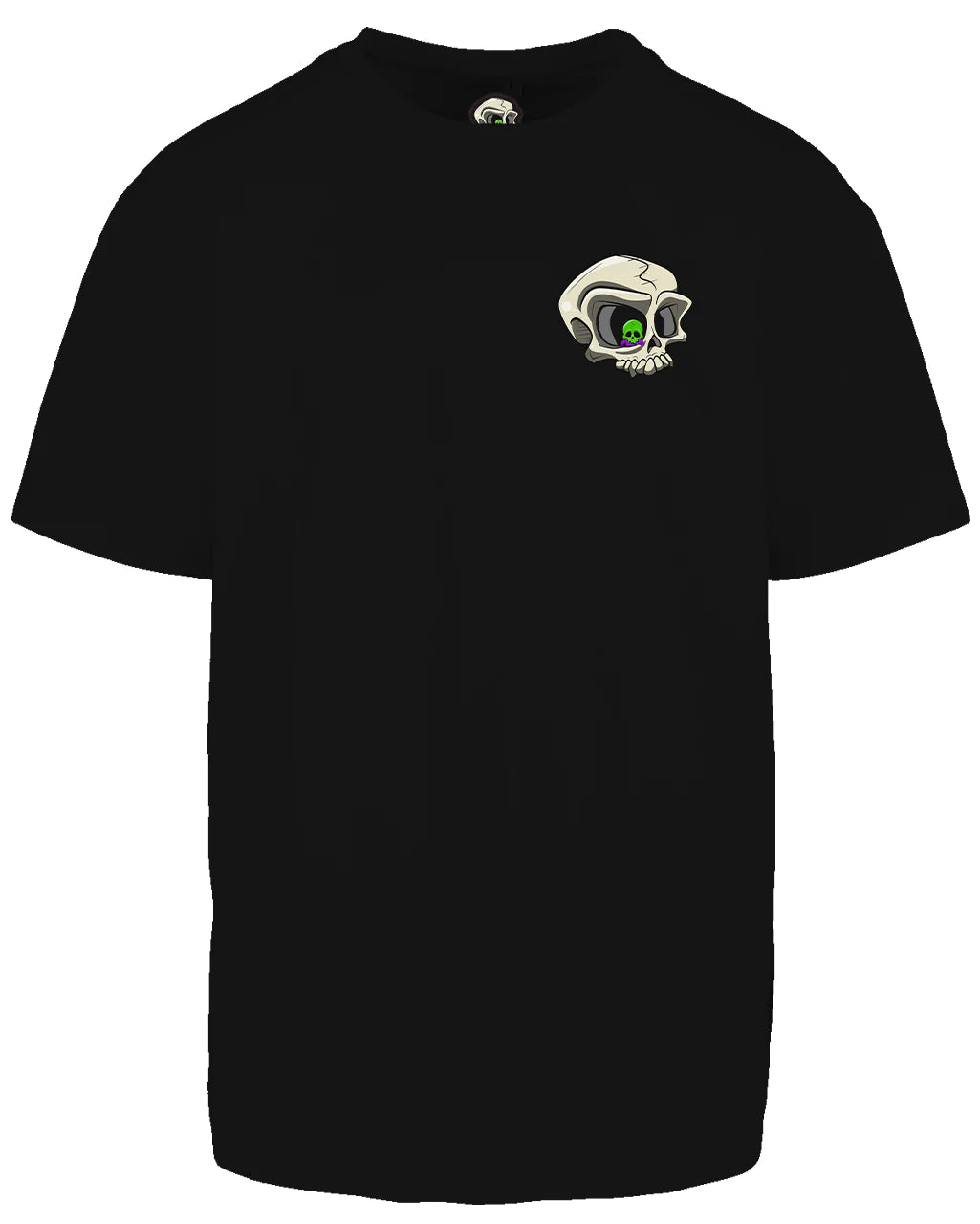 Original Skull Left Breast Oversized T-Shirt / Mental Health Awareness