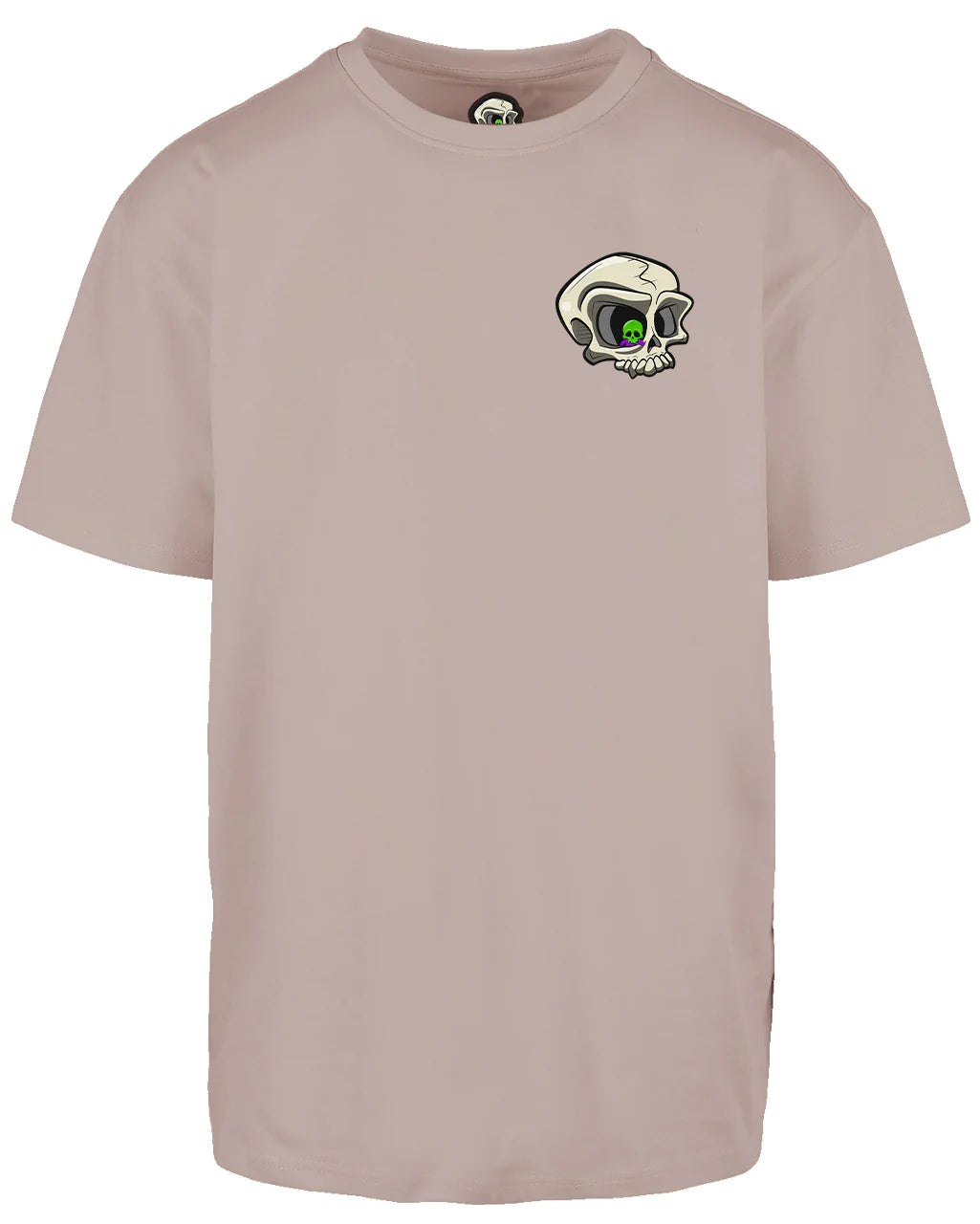 Original Skull Left Breast Oversized T-Shirt / Mental Health Awareness