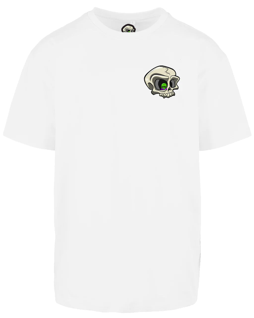 Original Skull Left Breast Oversized T-Shirt / Mental Health Awareness