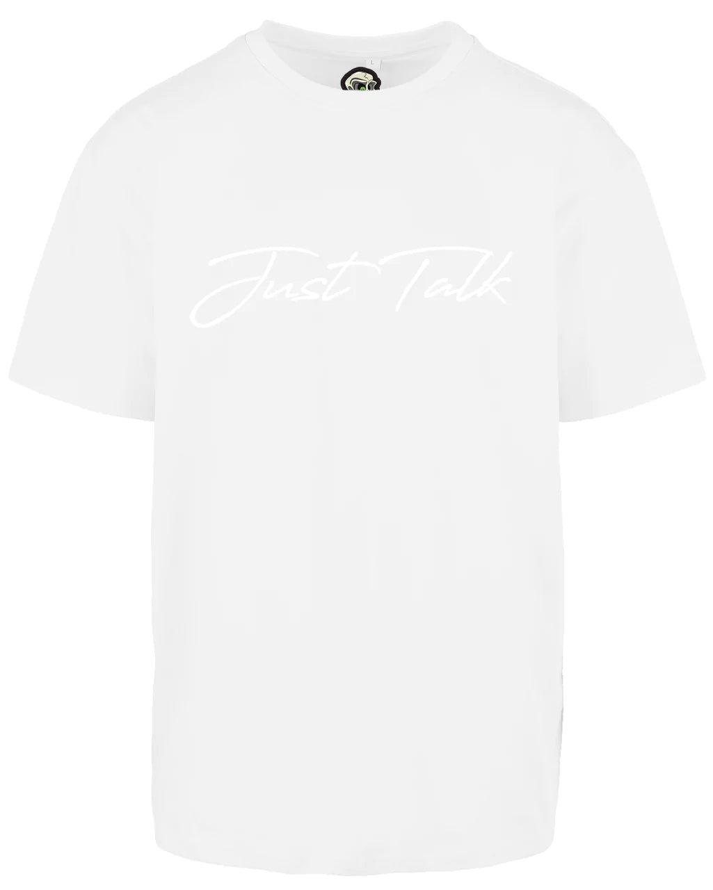Just Talk White Script Oversized T-Shirt