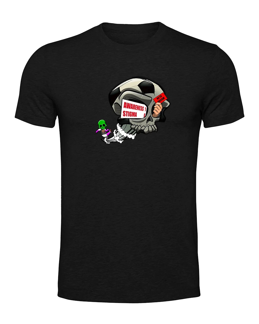 Black Football Anti Racism Awareness T-Shirt By Unsubtle Skulls