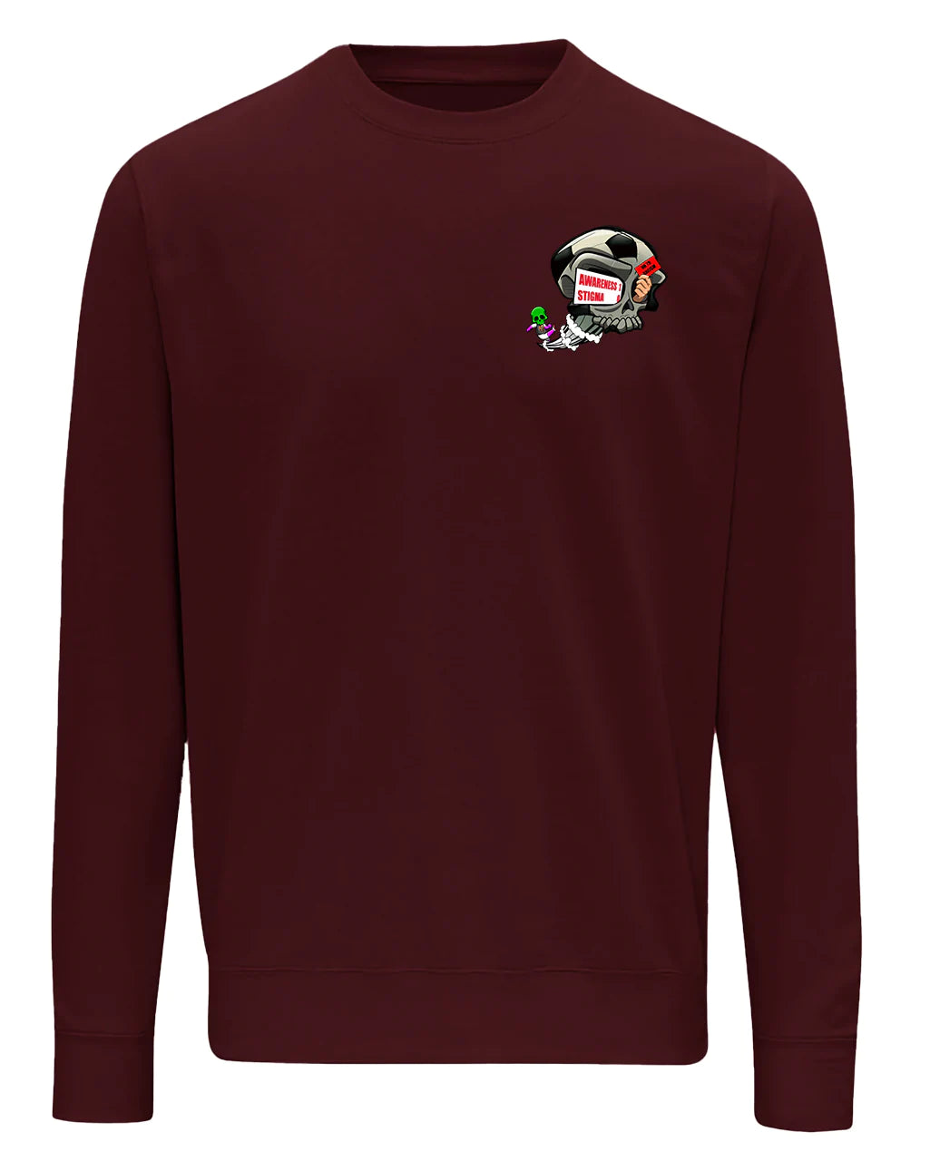 Burgundy Football Anti Racism Awareness Sweater By Unsubtle Skulls