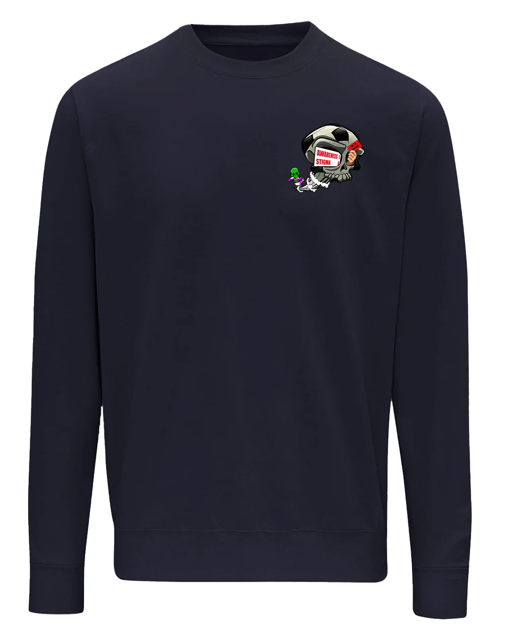 Navy Football Anti Racism Awareness Sweater By Unsubtle Skulls