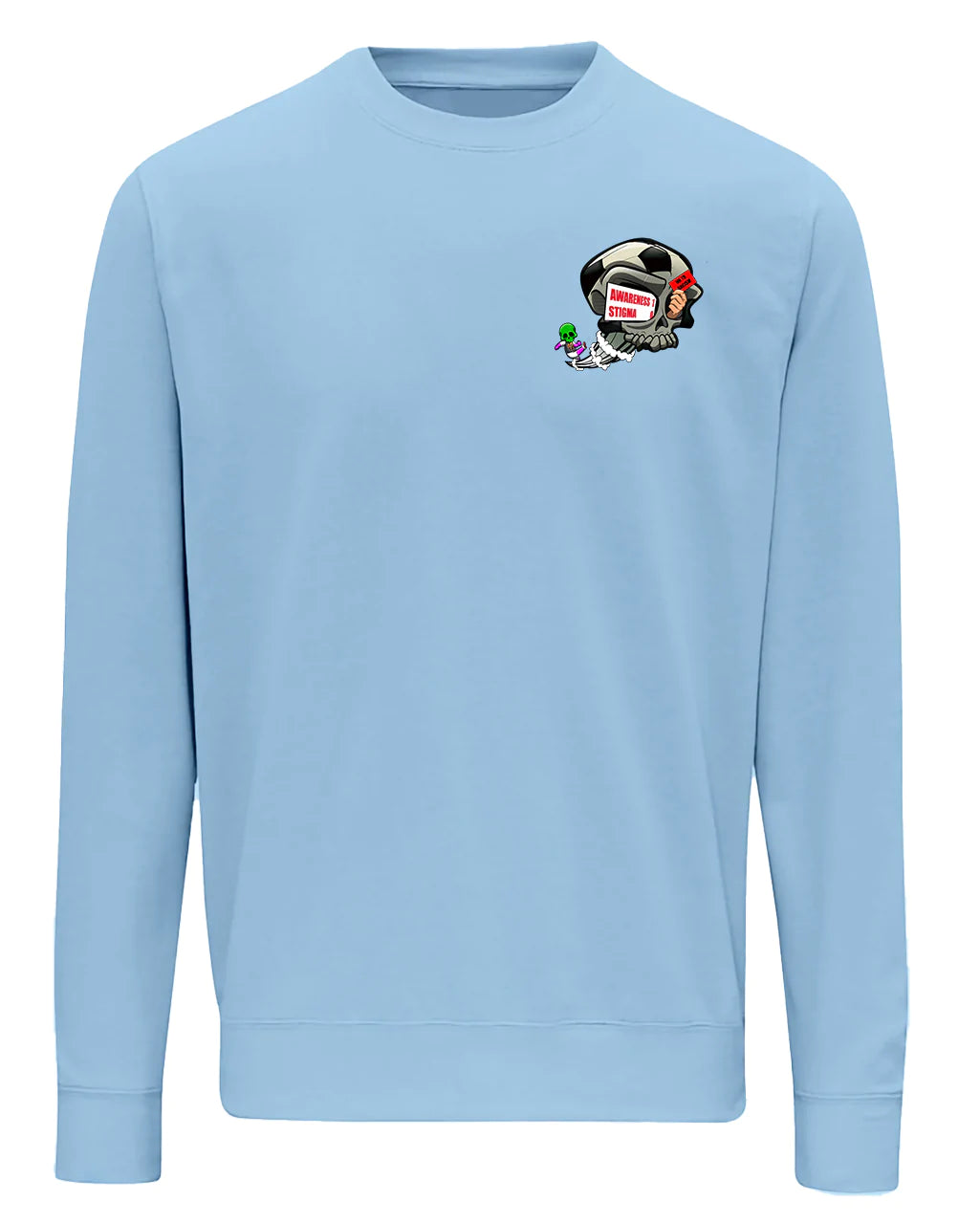 Sky Blue Football Anti Racism Awareness Sweater By Unsubtle Skulls