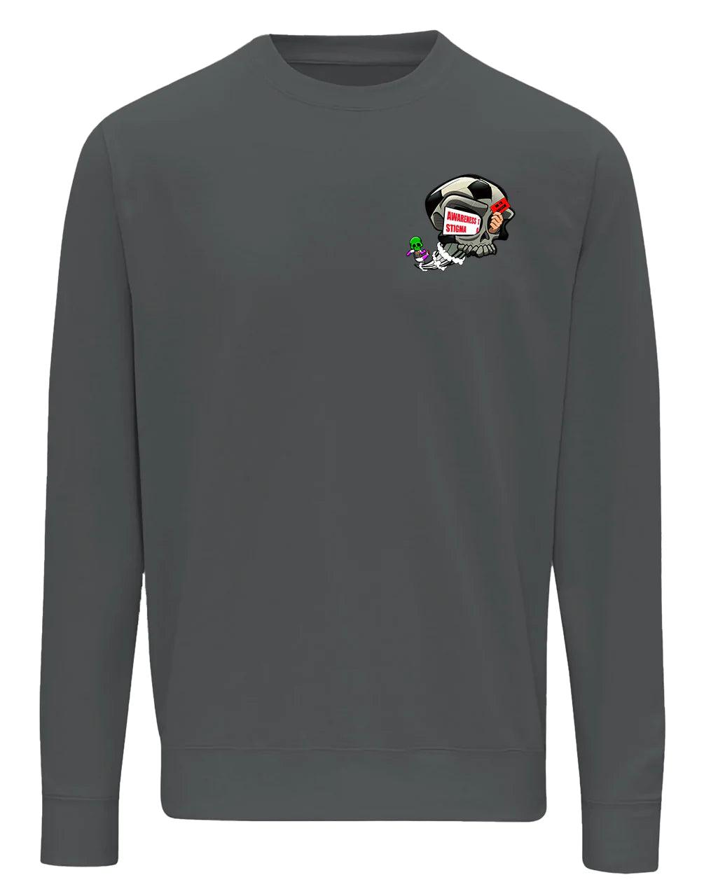 Solid Grey Football Anti Racism Awareness Sweater By Unsubtle Skulls
