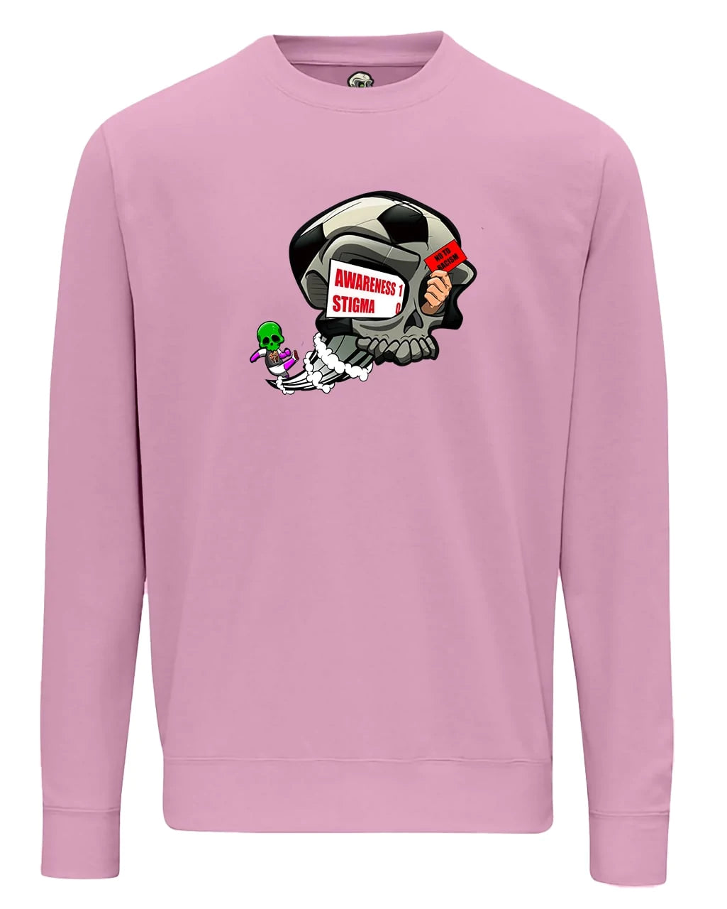Pink Football Anti Racism Awareness Sweater By Unsubtle Skulls