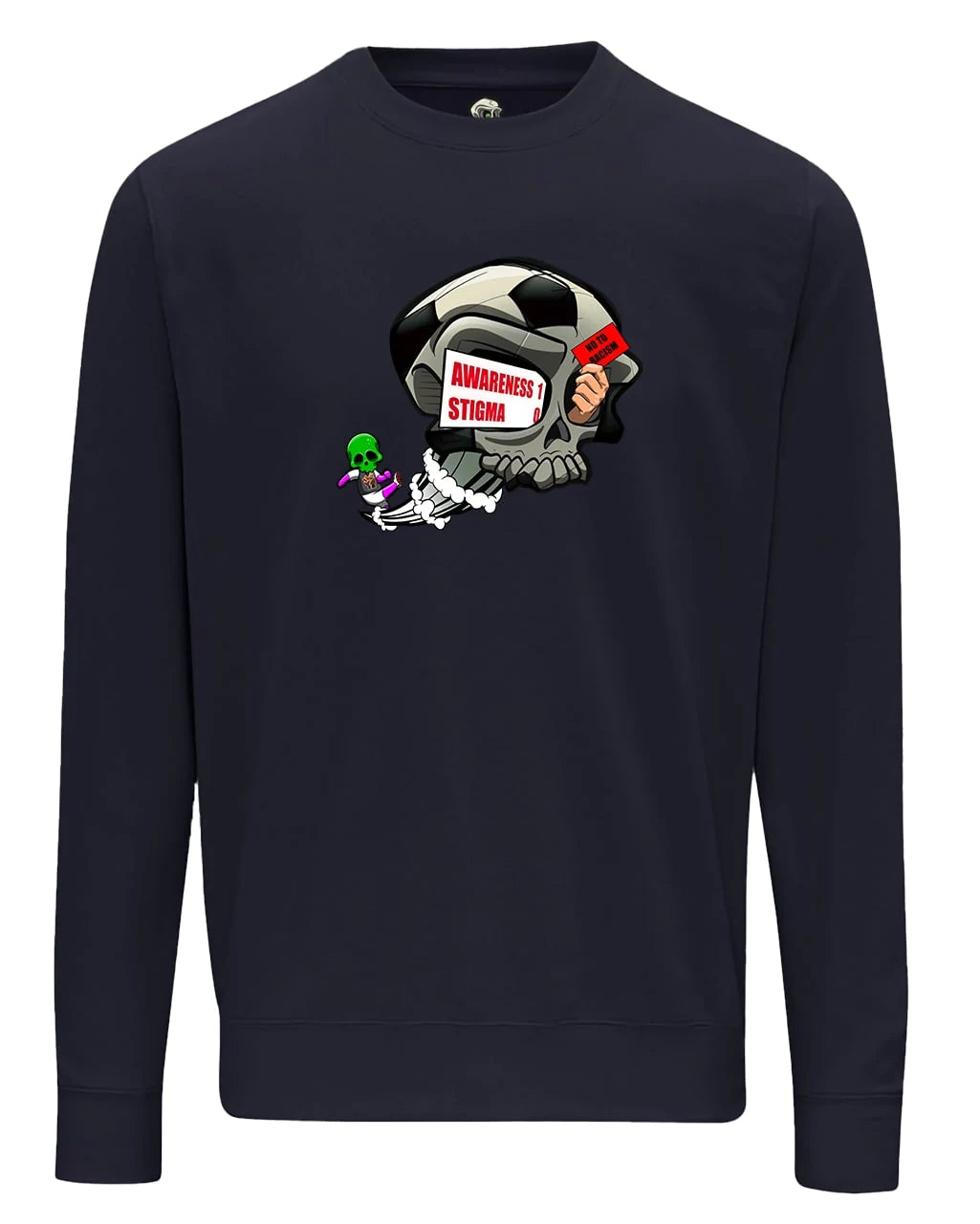 Navy Football Anti Racism Awareness Sweater By Unsubtle Skulls