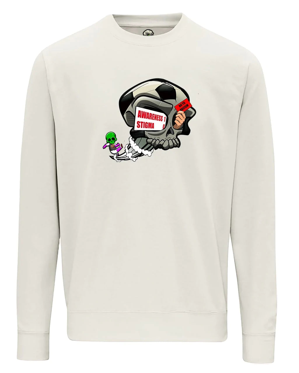 Natural Football Anti Racism Awareness Sweater By Unsubtle Skulls