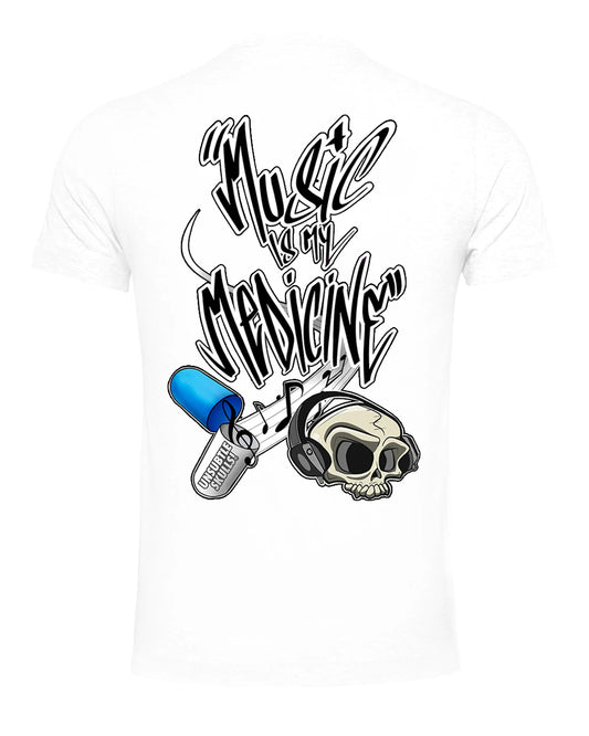 Music Is My Medicine T-Shirt By Unsubtle Skulls