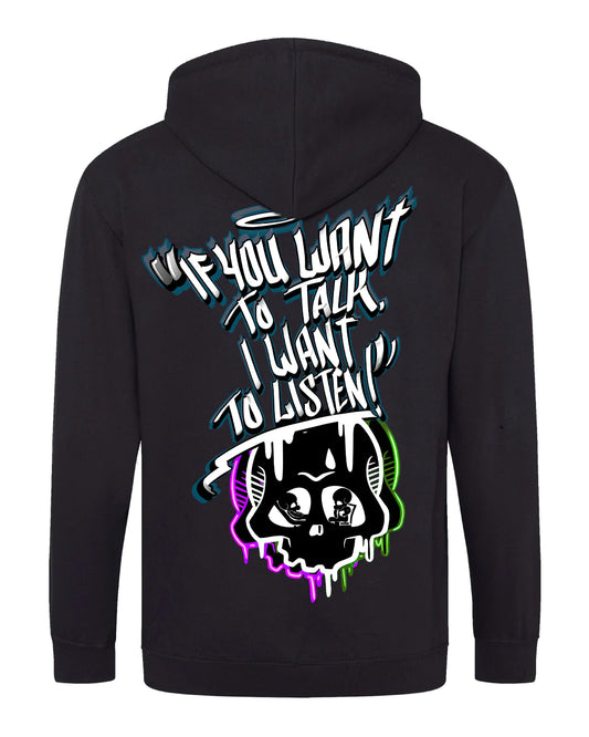 I Want To Listen Street A-Wear Zipped Hoodie / Mental Health Awareness