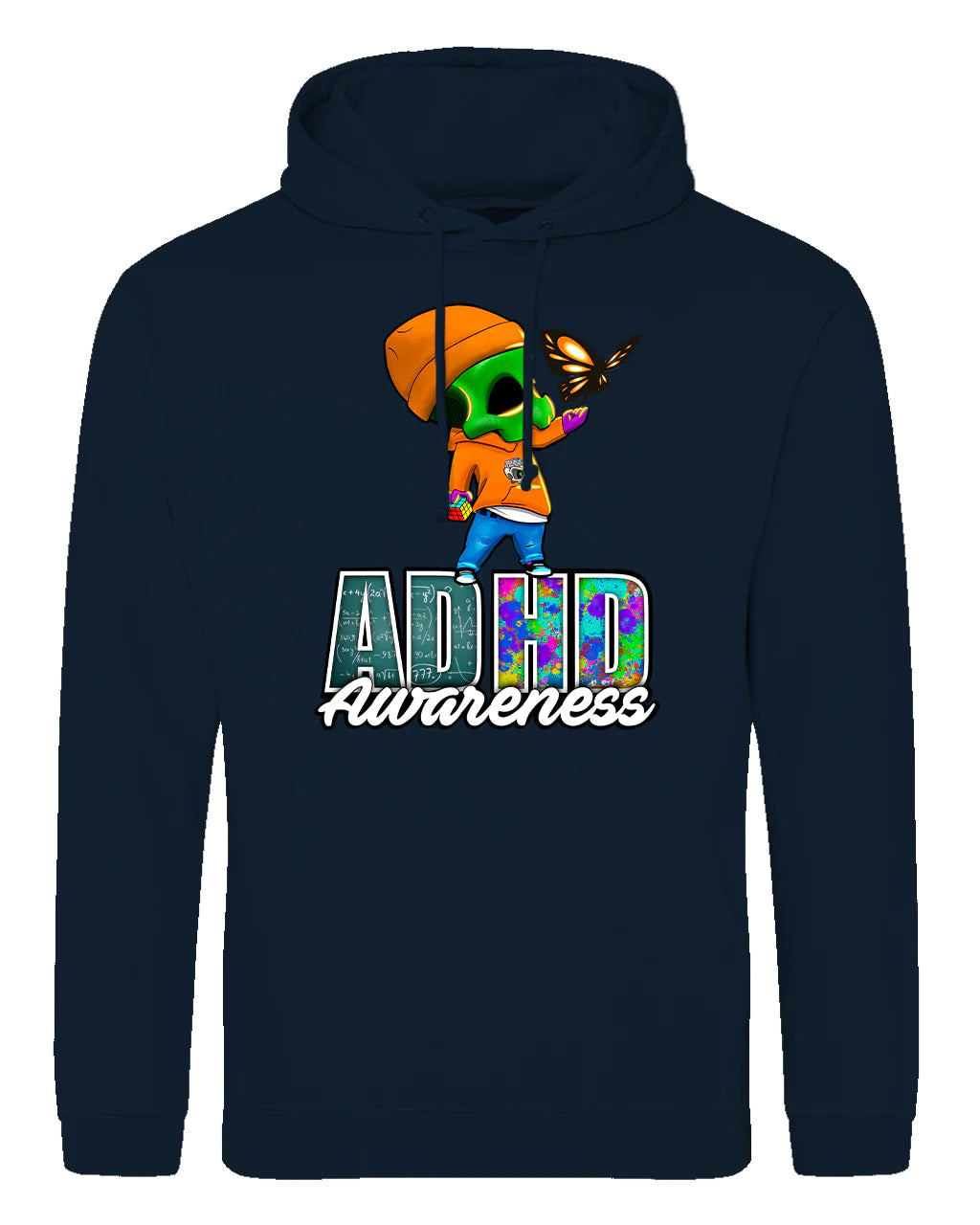 Kids ADHD Mental Health Awareness Hoodie By Unsubtle Skulls