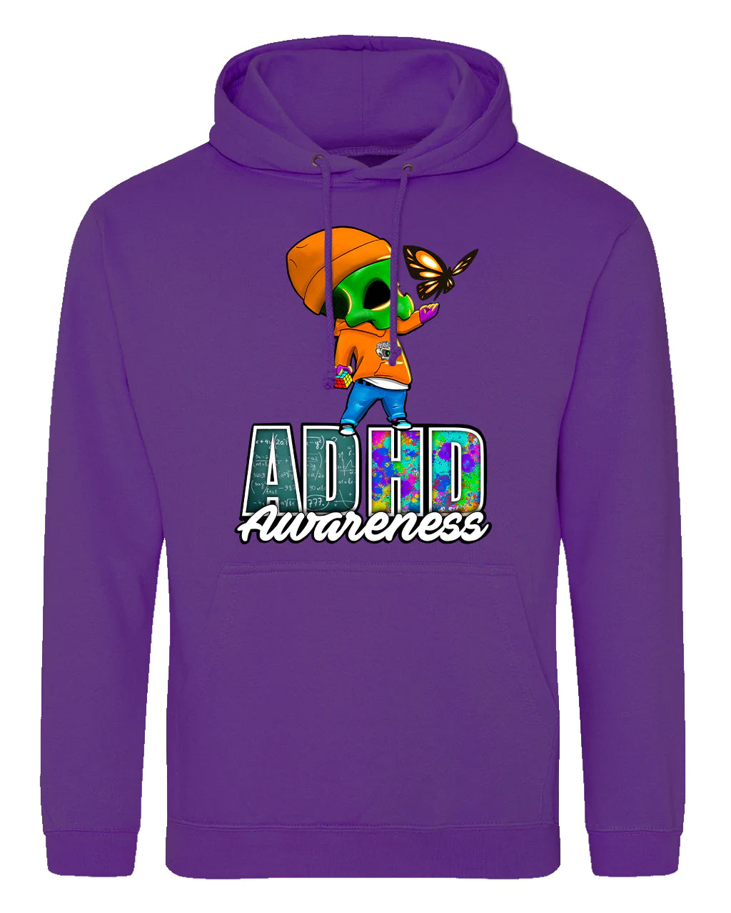 Kids ADHD Mental Health Awareness Hoodie By Unsubtle Skulls