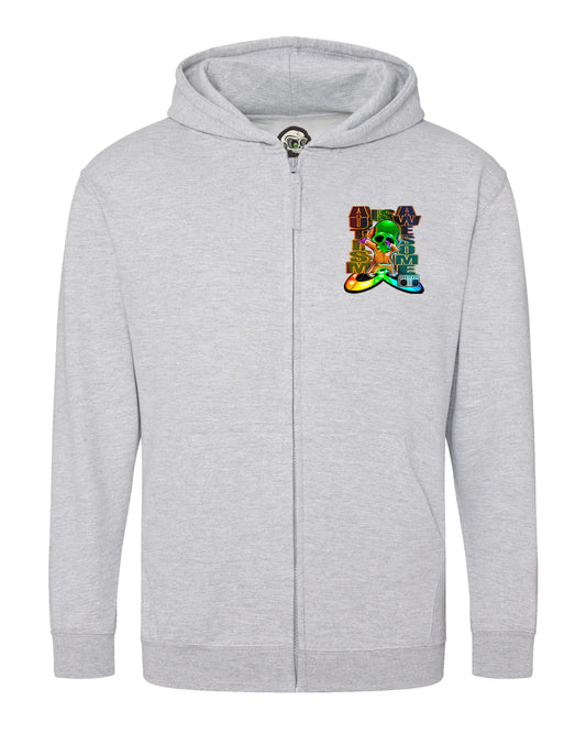 Kids Autism Mental Health Awareness Full Zip Hoodie By Unsubtle Skulls