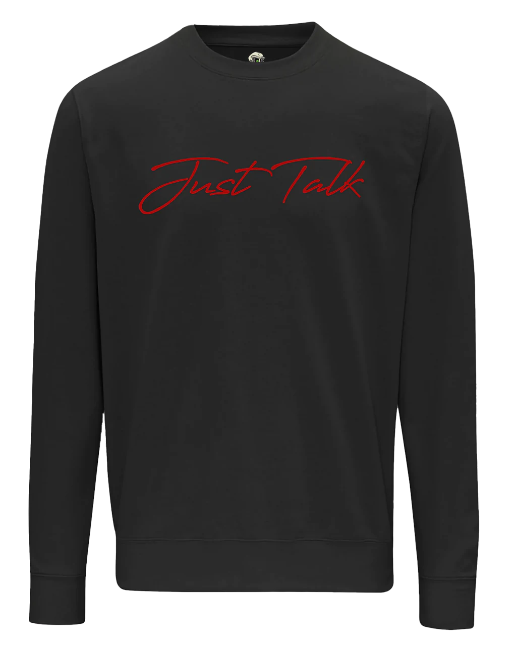 Just Talk Red Script Mental Health Awareness Sweater By Unsubtle Skulls