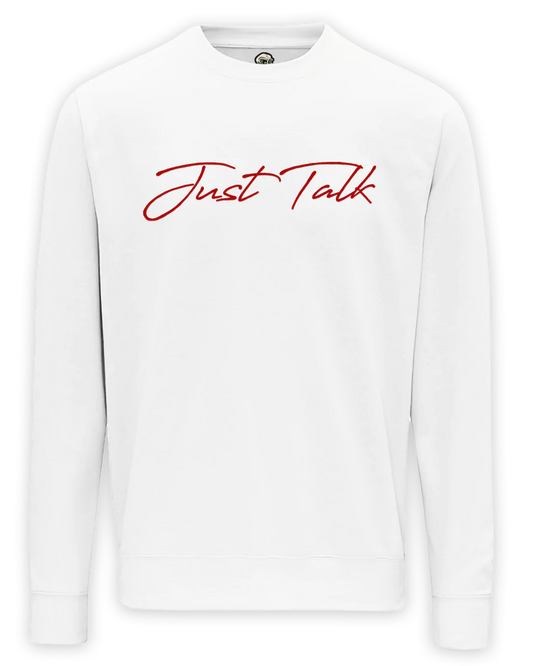 Just Talk Red Script Mental Health Awareness Sweater By Unsubtle Skulls