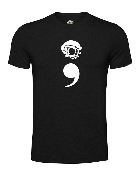 Semi Colon Mental Health Awareness T-Shirt By Unsubtle Skulls