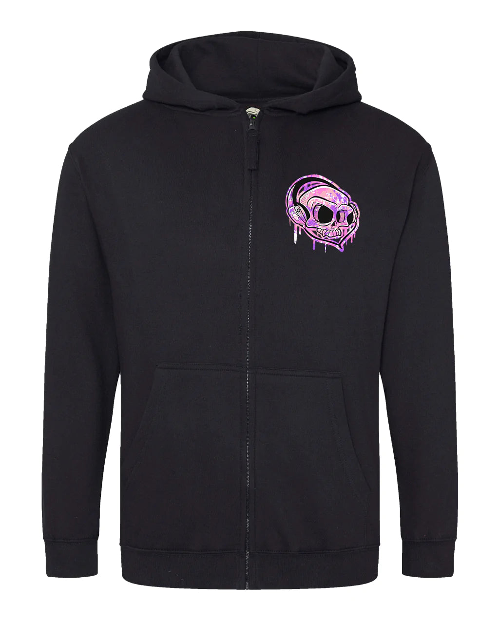 Kids Headphones Mental Health Awareness Full Zip Hood By Unsubtle Skulls