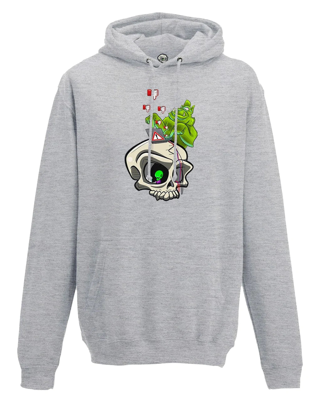 Heather Grey Internet Troll Cyberbullying Awareness Hoodie By Unsubtle Skulls