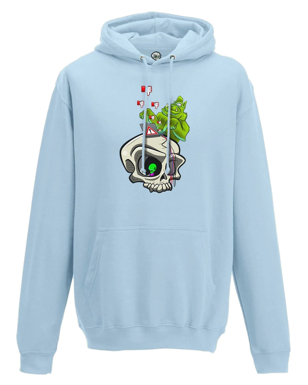 Sky blue Internet Troll Cyberbullying Awareness Hoodie By Unsubtle Skulls