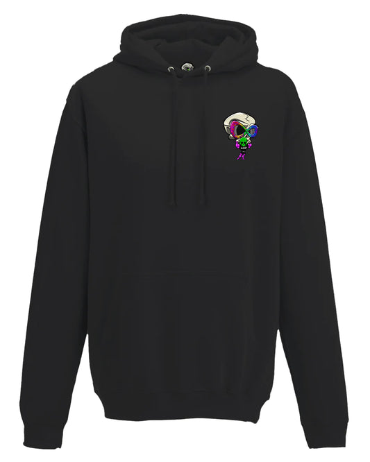 Black ASD Mental Health Awareness Hoodie By Unsubtle Skulls