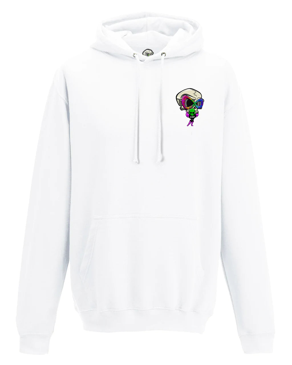 White ASD Mental Health Awareness Hoodie By Unsubtle Skulls