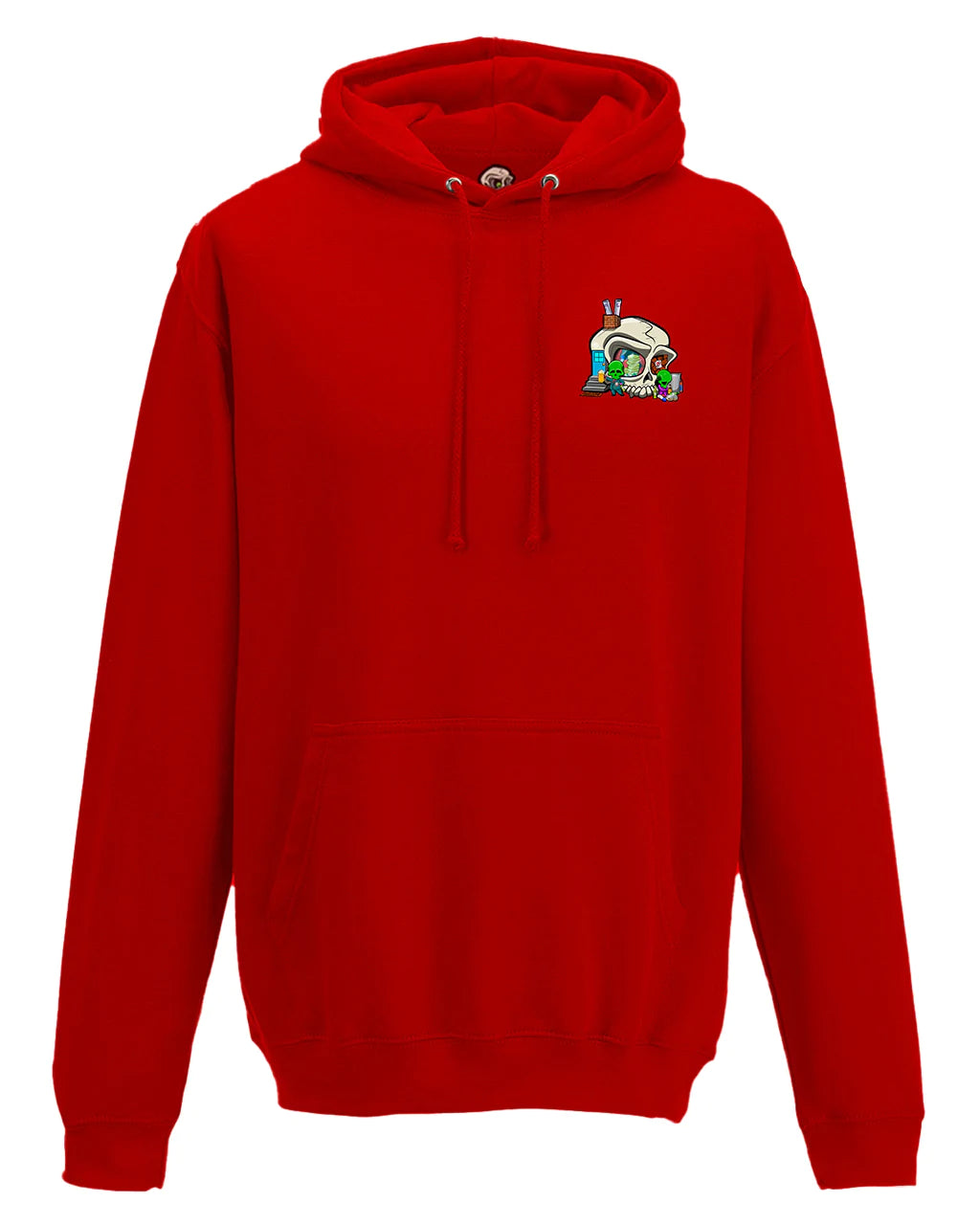 Addiction Mental Health Awareness Design on a Red Hoodie By Unsubtle Skulls