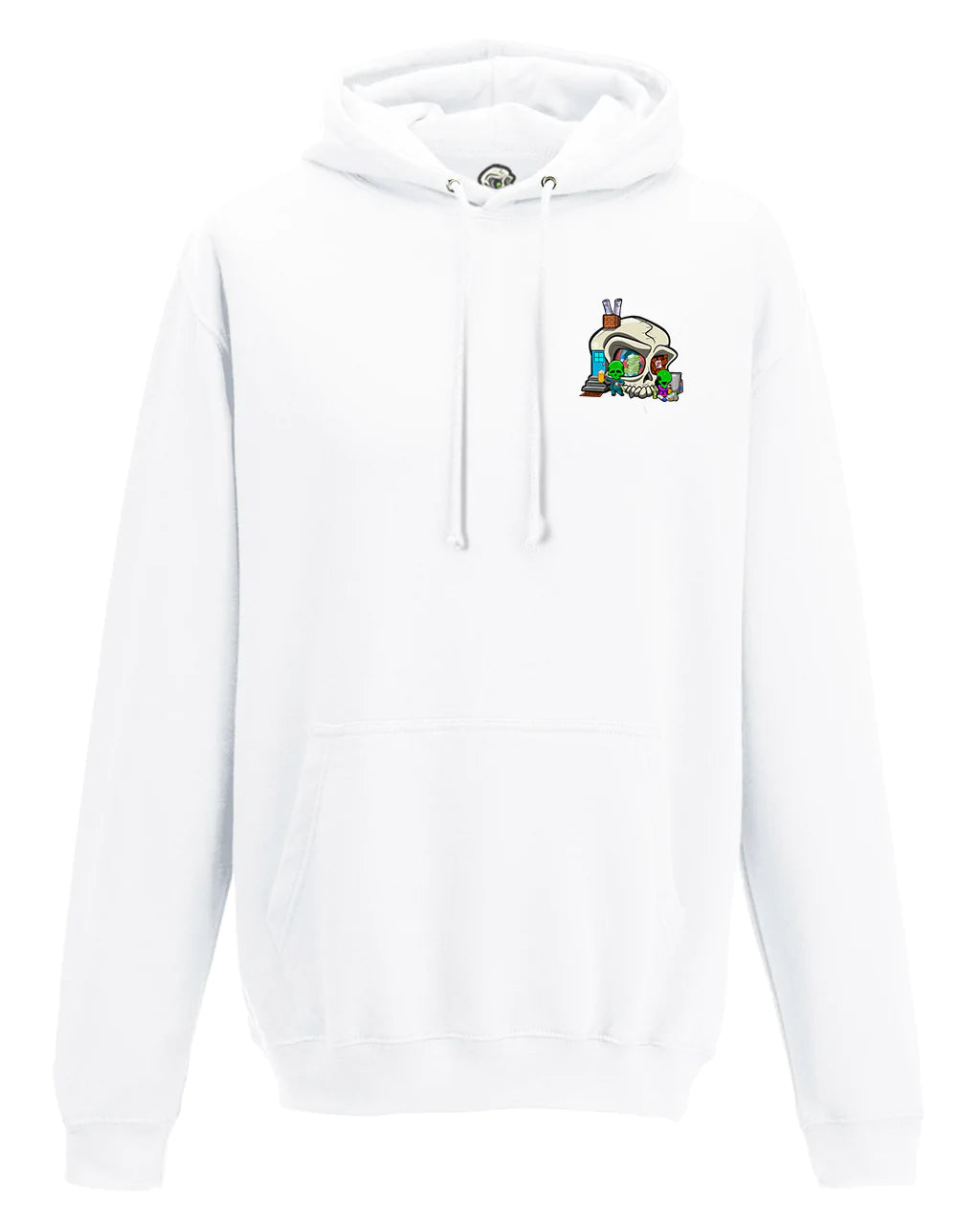 Addiction Mental Health Awareness Design on a White Hoodie By Unsubtle Skulls