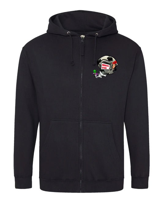 Black Football Anti Racism Awareness Full Zip Hoodie By Unsubtle Skulls