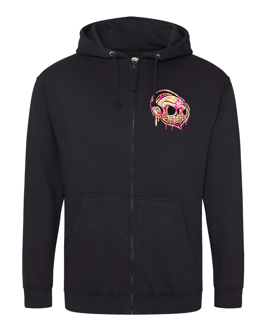 Headphones Full Zip Hoodie By Unsubtle Skulls