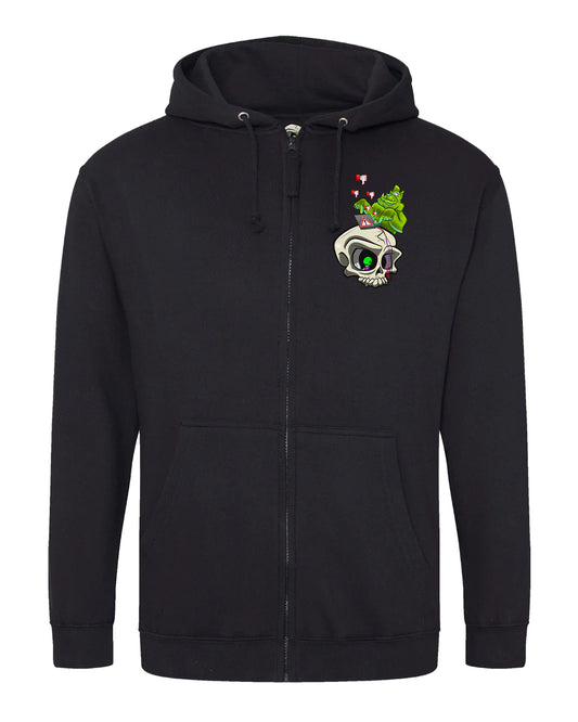 Black Internet Troll Cyberbullying Awareness Full Zip Hoodie By Unsubtle Skulls