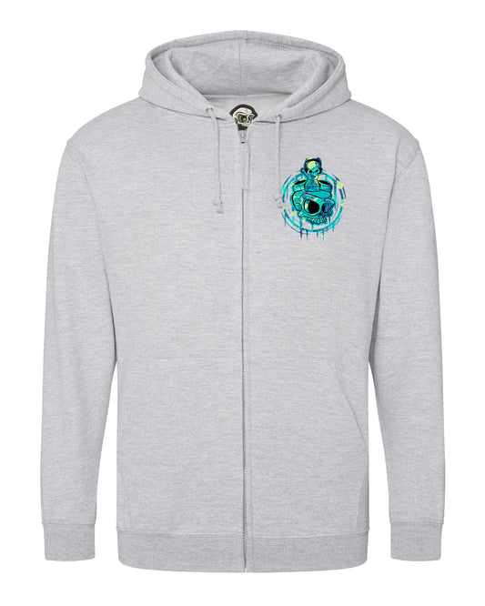 DJ Full Zip Hoodie By Unsubtle Skulls