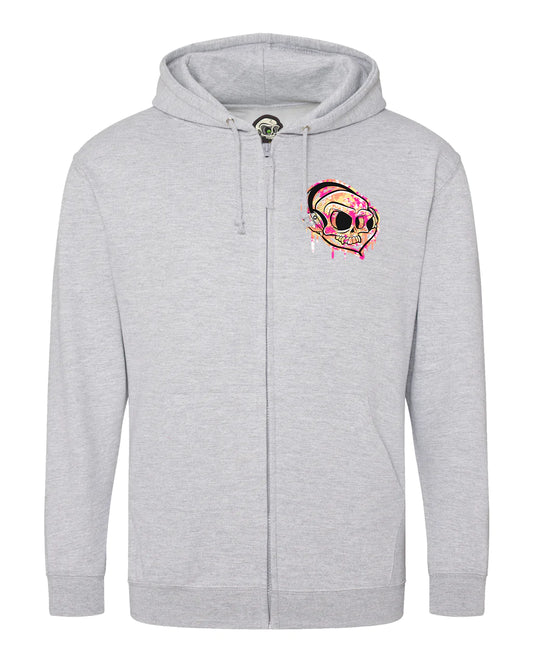 Headphones Full Zip Hoodie By Unsubtle Skulls