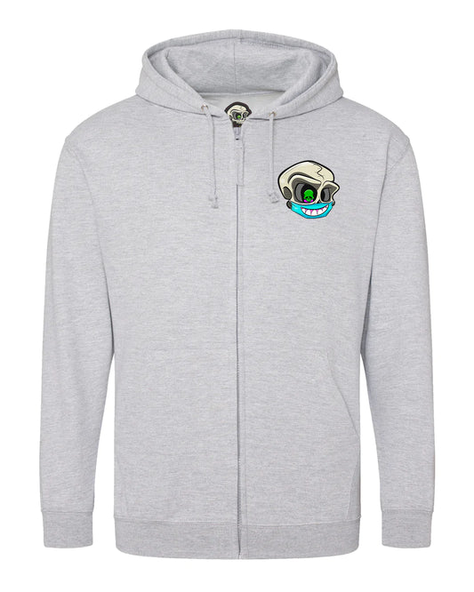 Never Trust A Smile Logo Full Zip Hoodie By Unsubtle Skulls