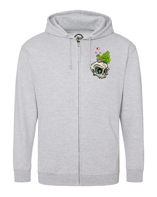 Heather Grey Internet Troll Cyberbullying Awareness Full Zip Hoodie By Unsubtle Skulls