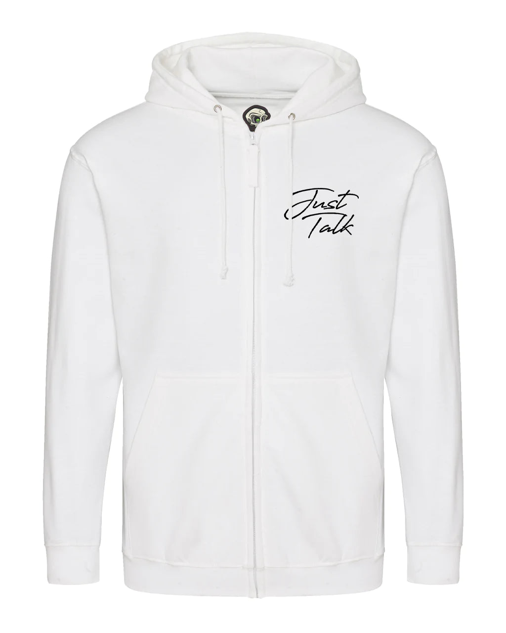 Just Talk Black Script Mental Health Awareness Full Zip Hoodie By Unsubtle Skulls