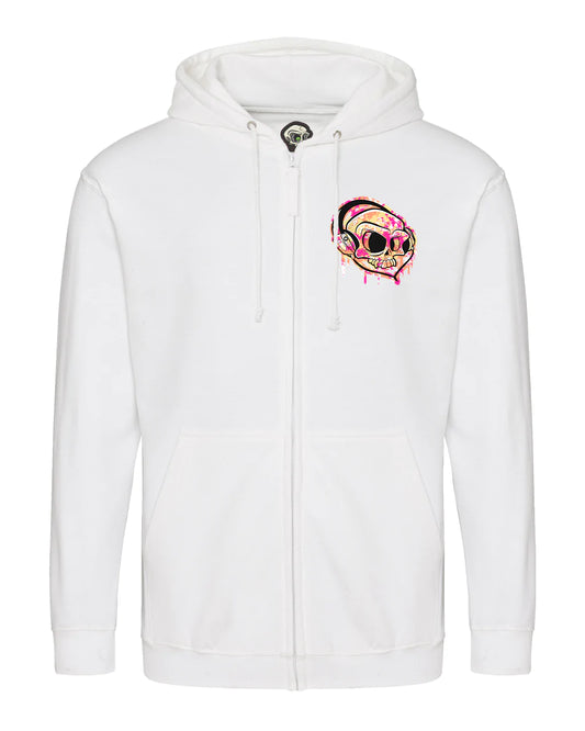 Headphones Full Zip Hoodie By Unsubtle Skulls