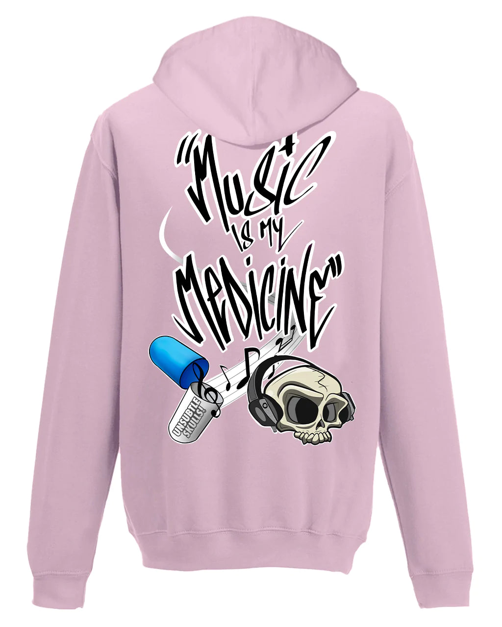 Music Is My Medicine Hoodie By Unsubtle Skulls