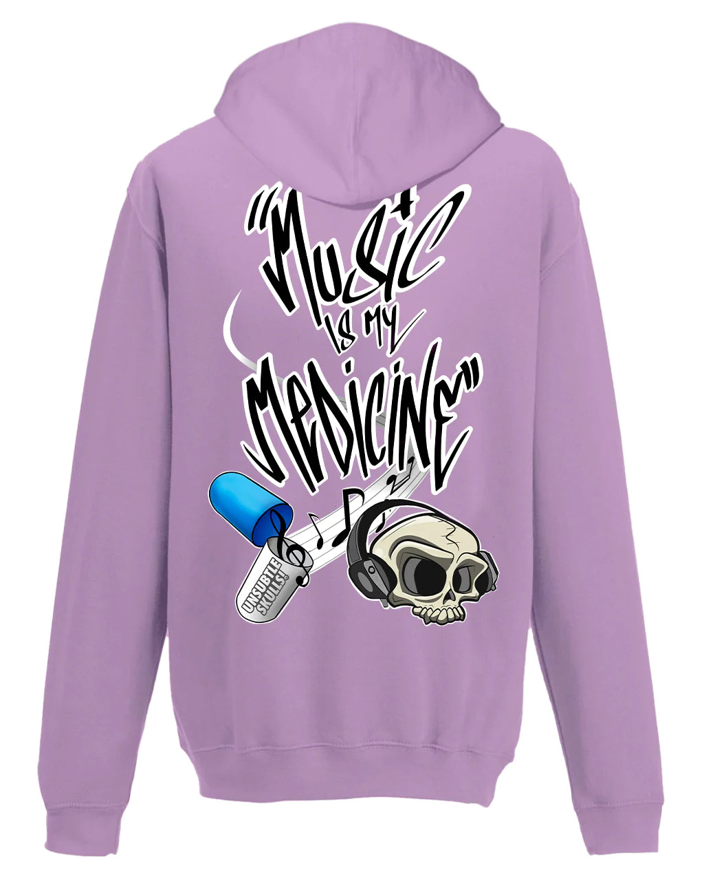 Music Is My Medicine Hoodie By Unsubtle Skulls