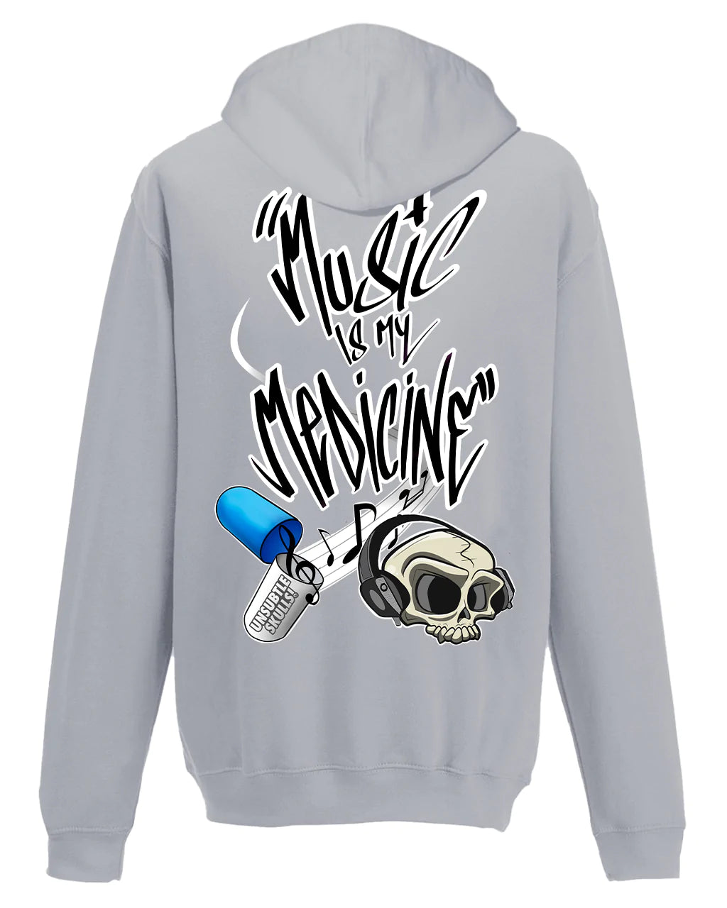 Music Is My Medicine Hoodie By Unsubtle Skulls