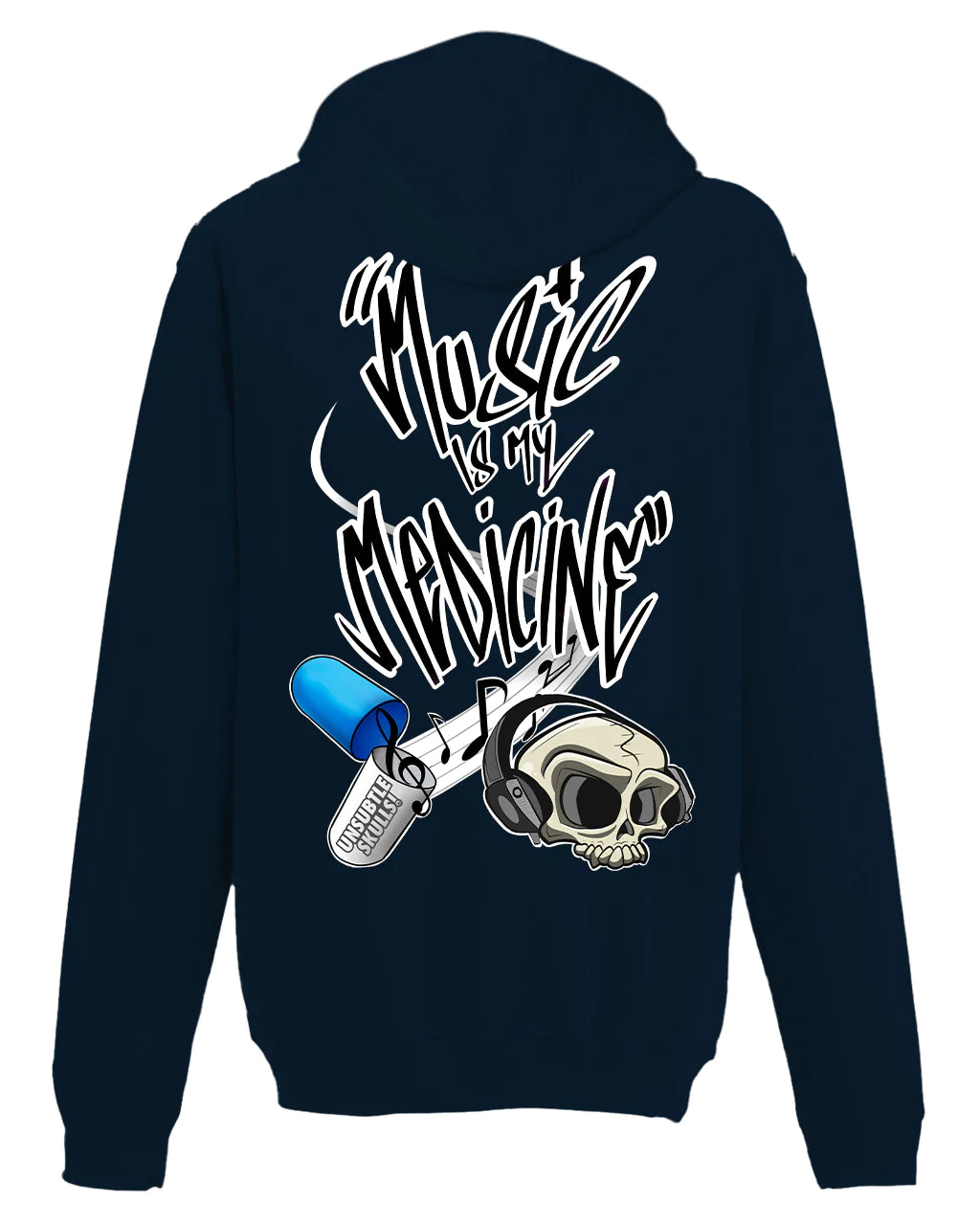 Music Is My Medicine Hoodie By Unsubtle Skulls