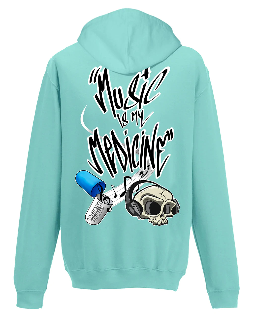 Music Is My Medicine Hoodie By Unsubtle Skulls